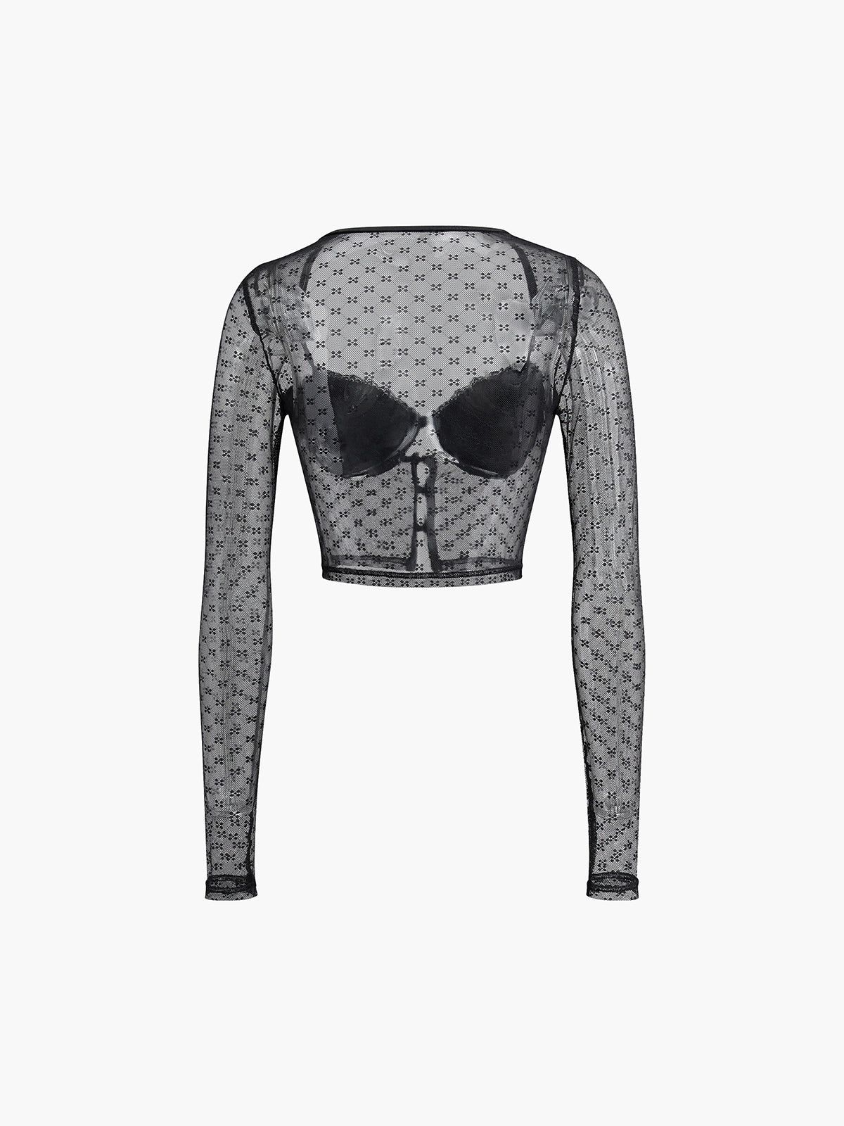 Mesh Keyhole Long Sleeve Shirt sold by COMMENSE product image thumbnail 4