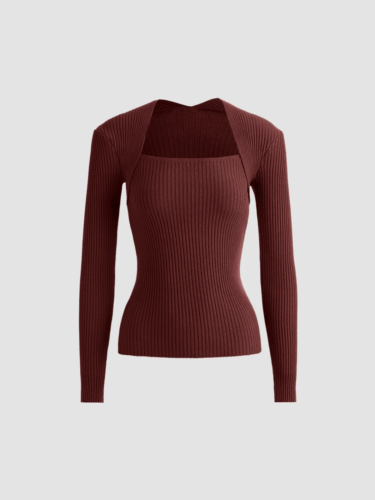 Bronzework Knitted Ribbed Pullover Sweater sold by COMMENSE product image thumbnail 5