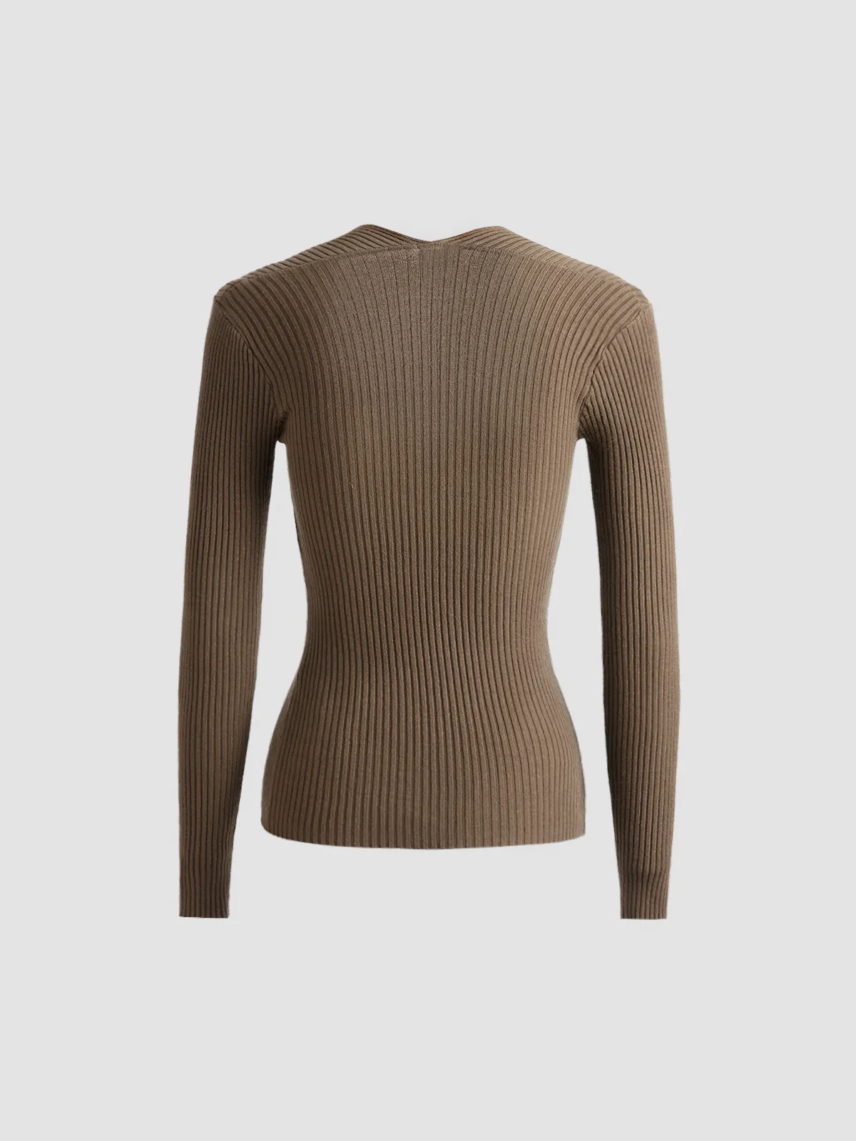 Bronzework Knitted Ribbed Pullover Sweater sold by COMMENSE product image thumbnail 2