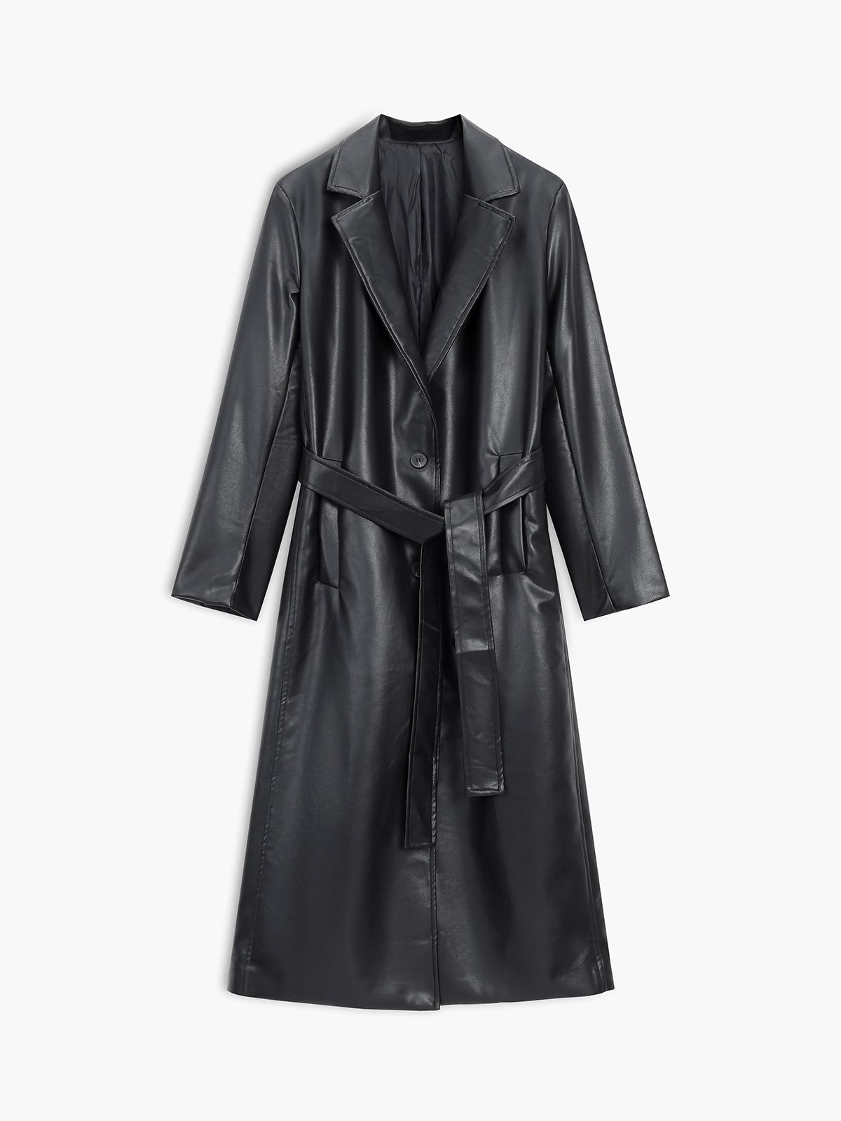 Faux Leather Trench Coat sold by COMMENSE