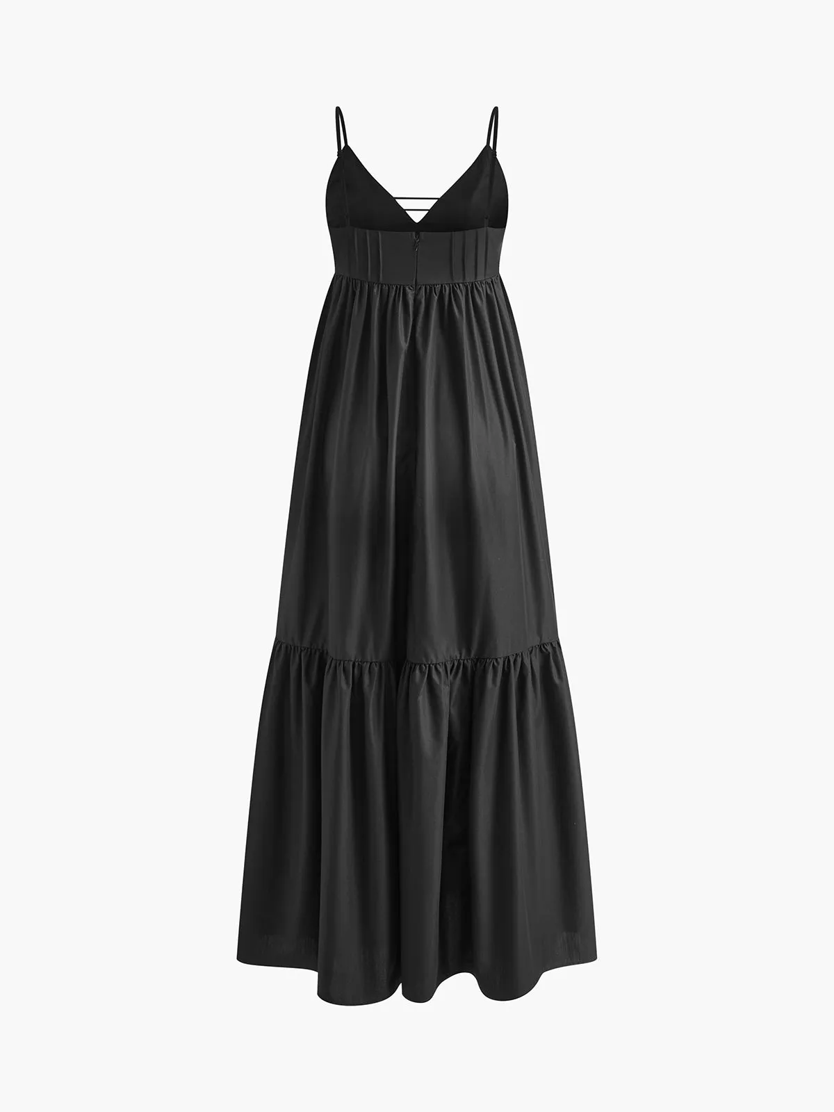 Casual V-Neck Spaghetti Strap Long Dress sold by COMMENSE product image thumbnail 2