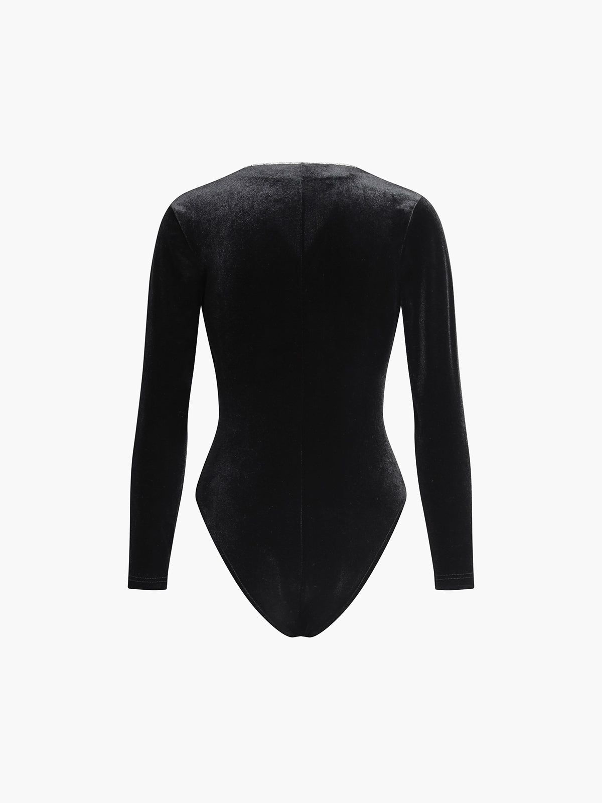 V-Neck Diamond Velvet Long Sleeve Jumpsuit sold by COMMENSE product image thumbnail 3