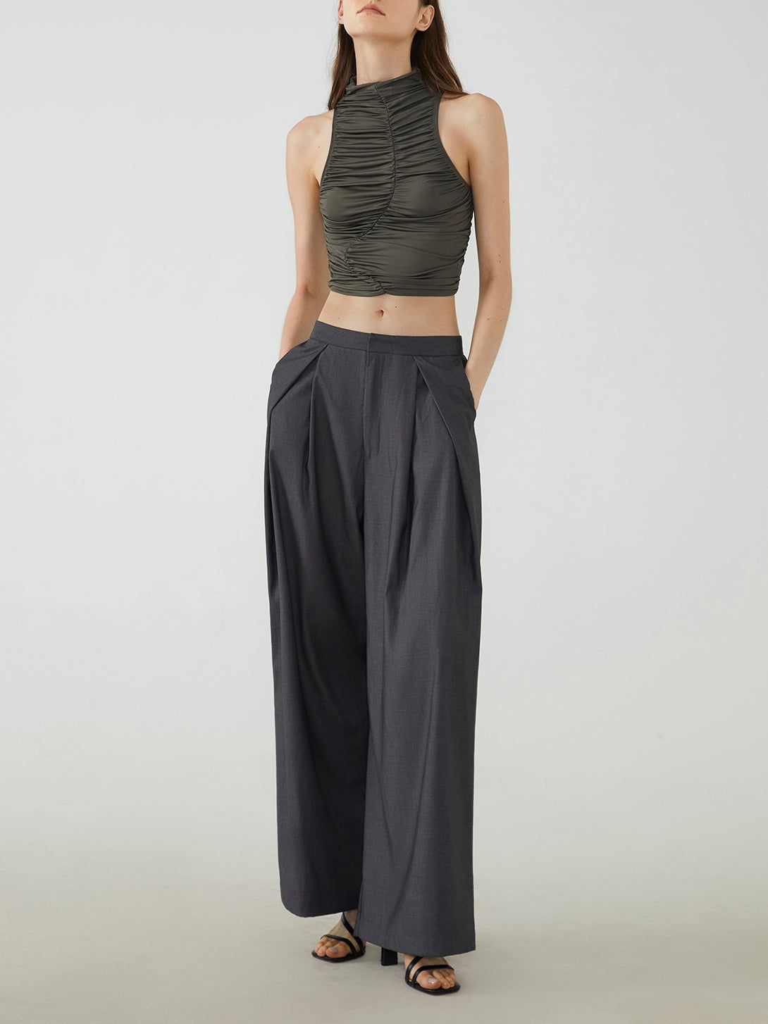 Ruched Crop Tank Top sold by COMMENSE product image thumbnail 3