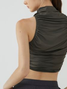 Ruched Crop Tank Top sold by COMMENSE
