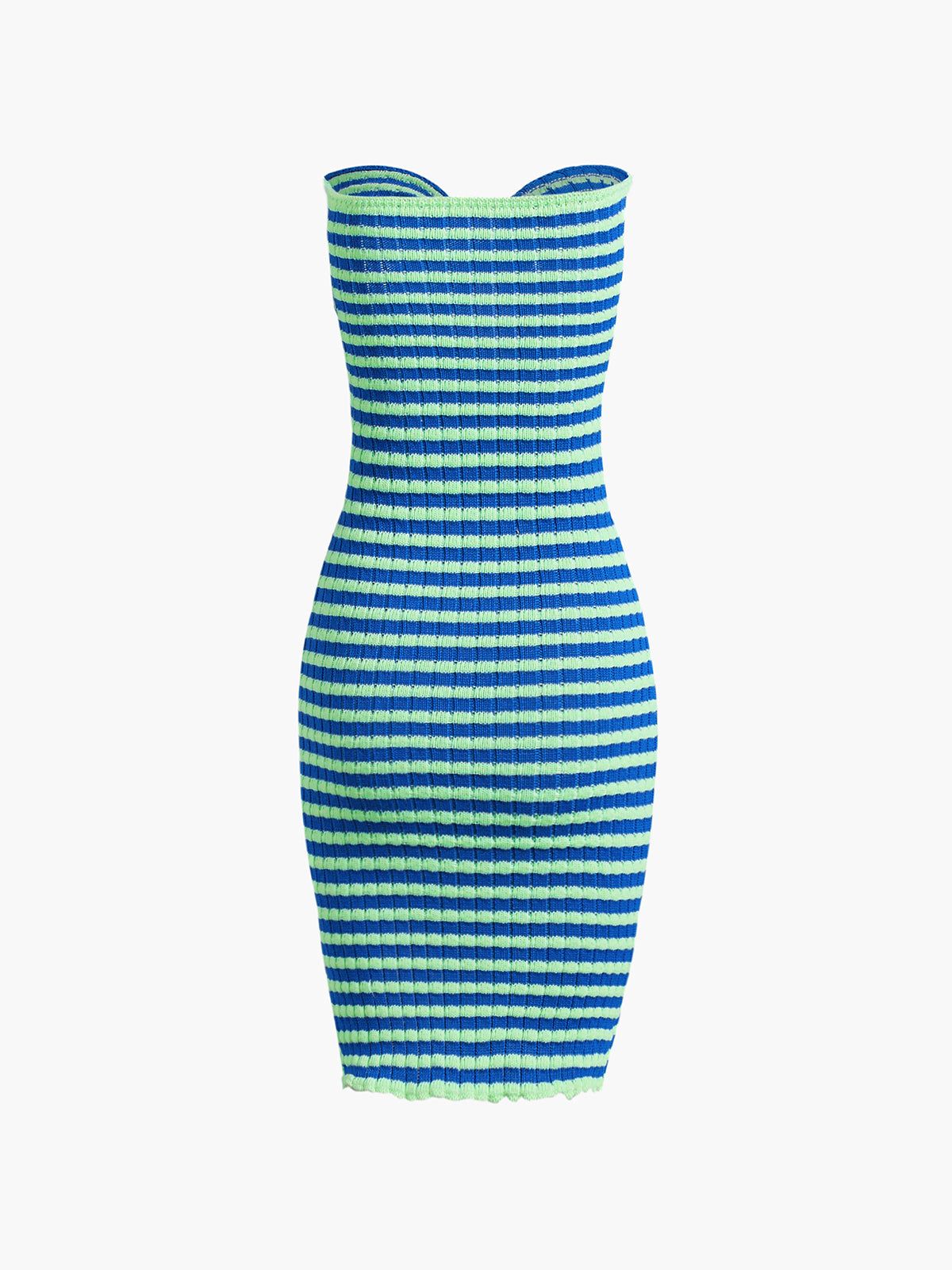 Front Twist Keyhole Bodycon Knit Strapless Tube Midi Dress sold by COMMENSE product image thumbnail 2