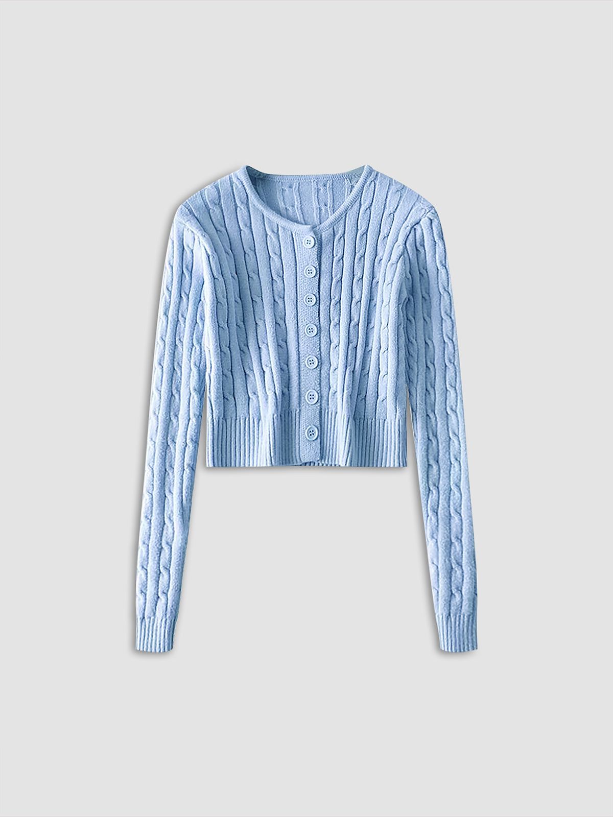 Textured Button Up Cropped Cardigan sold by COMMENSE product image thumbnail 11