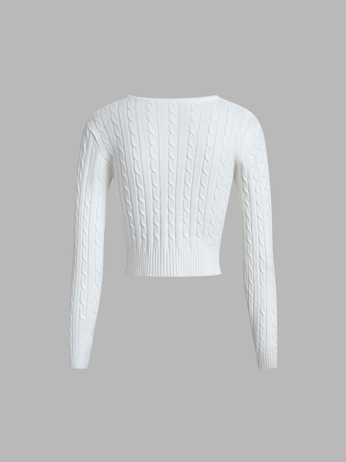 Textured Button Up Cropped Cardigan sold by COMMENSE product image thumbnail 8