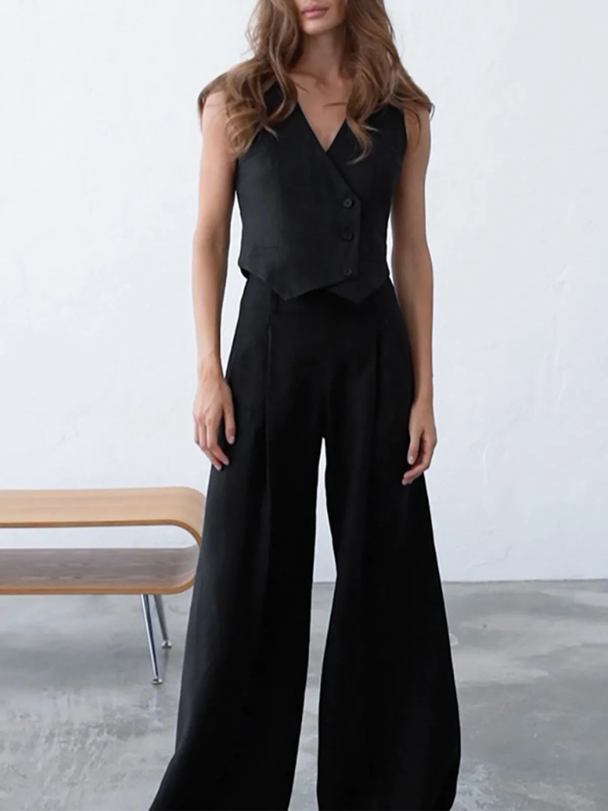 Minimalist Linen Two Piece Pants Set sold by COMMENSE product image thumbnail 3