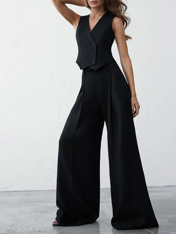 Minimalist Linen Two Piece Pants Set sold by COMMENSE