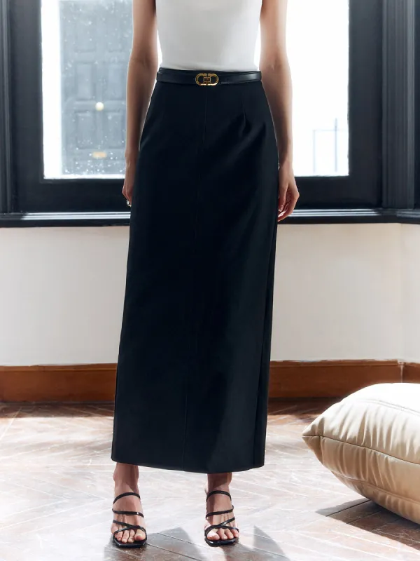 Elegant Solid Split Skirt sold by COMMENSE