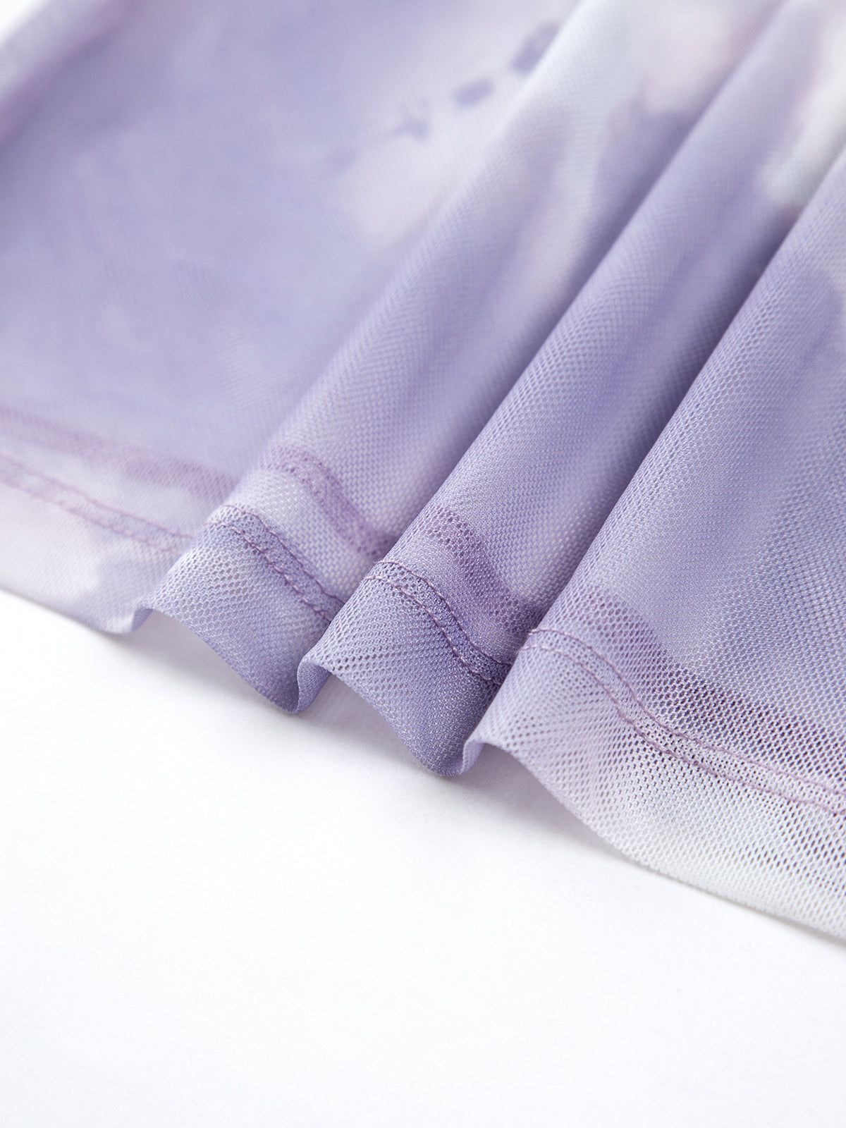 Tie Dye Off Shoulder Mesh Shirt sold by COMMENSE product image thumbnail 5