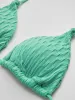 Solid Halter Knotted Bikini Set sold by COMMENSE