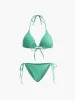 Solid Halter Knotted Bikini Set sold by COMMENSE