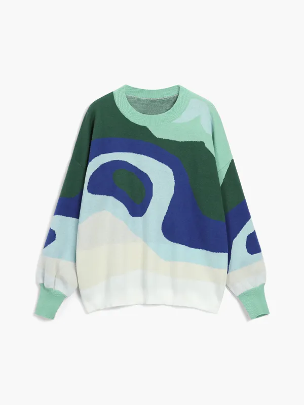 Watermarble Oversized Sweater sold by COMMENSE