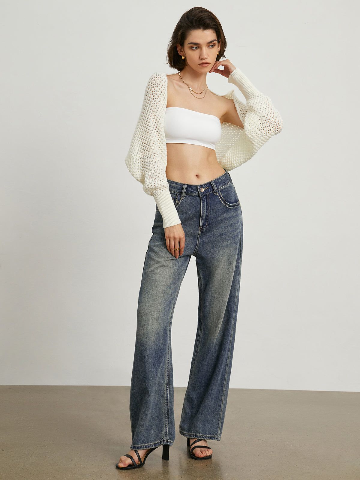 Minimalist Cotton Wide Leg Jeans sold by COMMENSE product image thumbnail 2