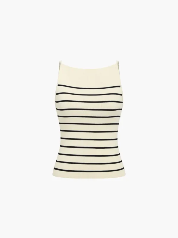 Basic Stripe Cami Knit Vest sold by COMMENSE