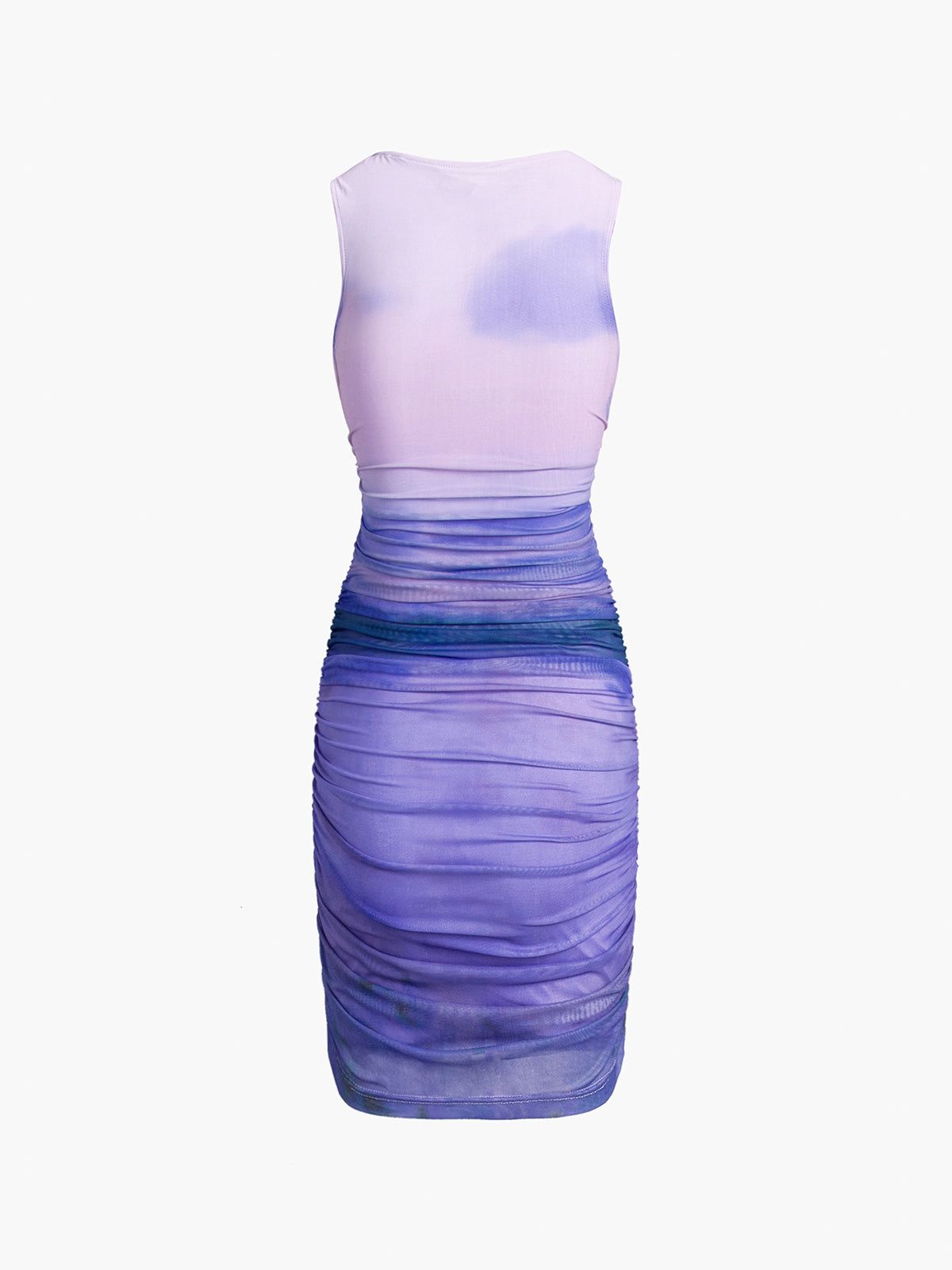 Lavender Lake Mesh Ruched Midi Dress sold by COMMENSE product image thumbnail 2