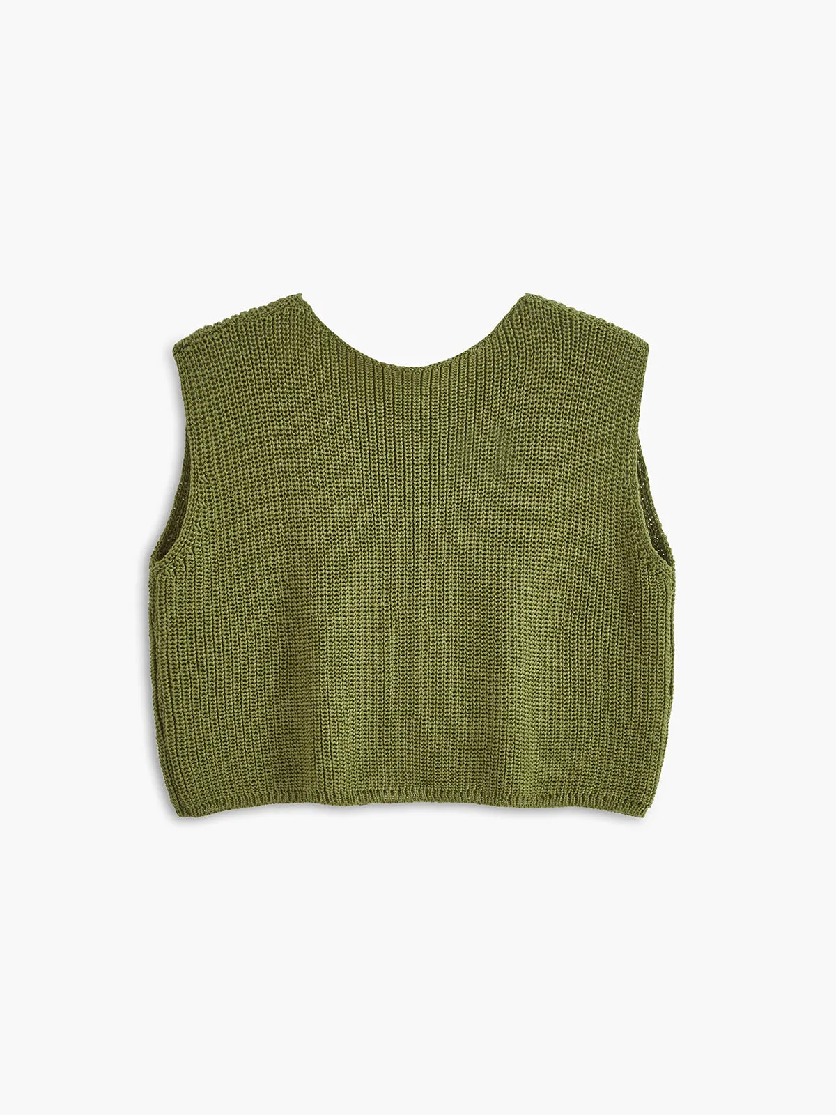 Tie Front Solid Sweater Vest sold by COMMENSE product image thumbnail 3