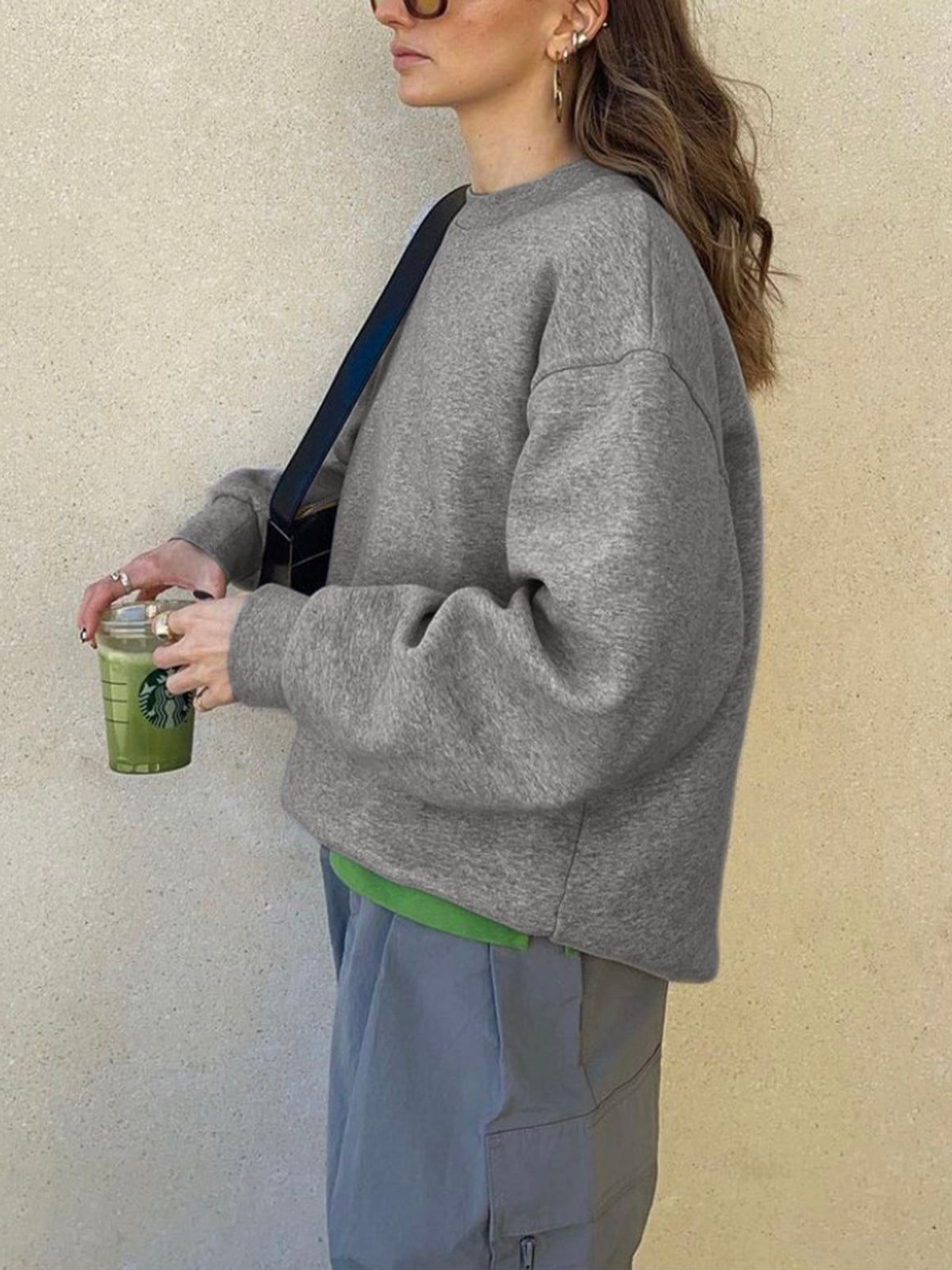 Coffee Run Oversized Sweatshirt sold by COMMENSE product image thumbnail 3
