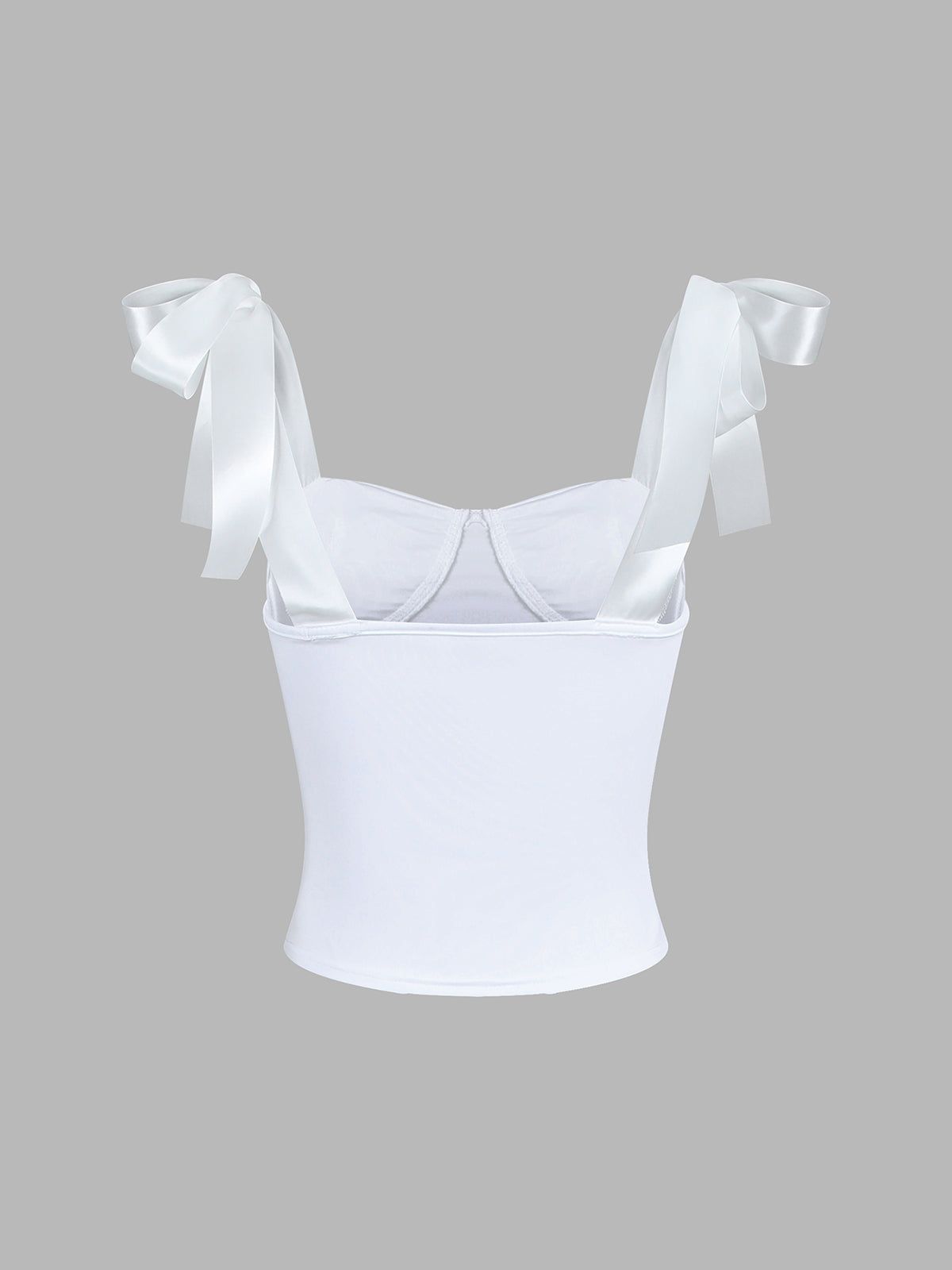 Tie Shoulder Cup Detail Crop Corset Top sold by COMMENSE product image thumbnail 2