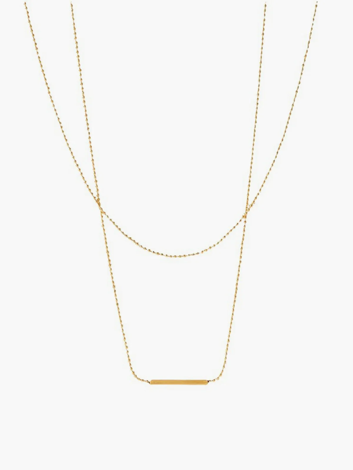 Double Layer Golden Drop Necklace sold by COMMENSE product image thumbnail 2
