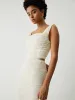 Cream Floral Lace Tie Back Crop Corset Top sold by COMMENSE