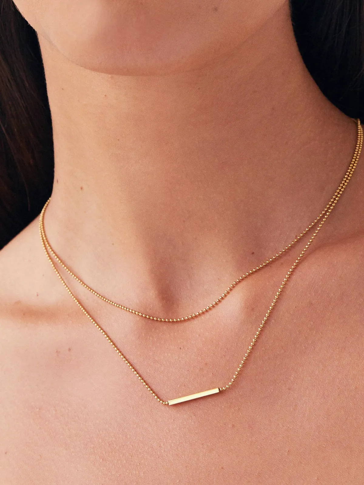 Double Layer Golden Drop Necklace sold by COMMENSE product image thumbnail 3