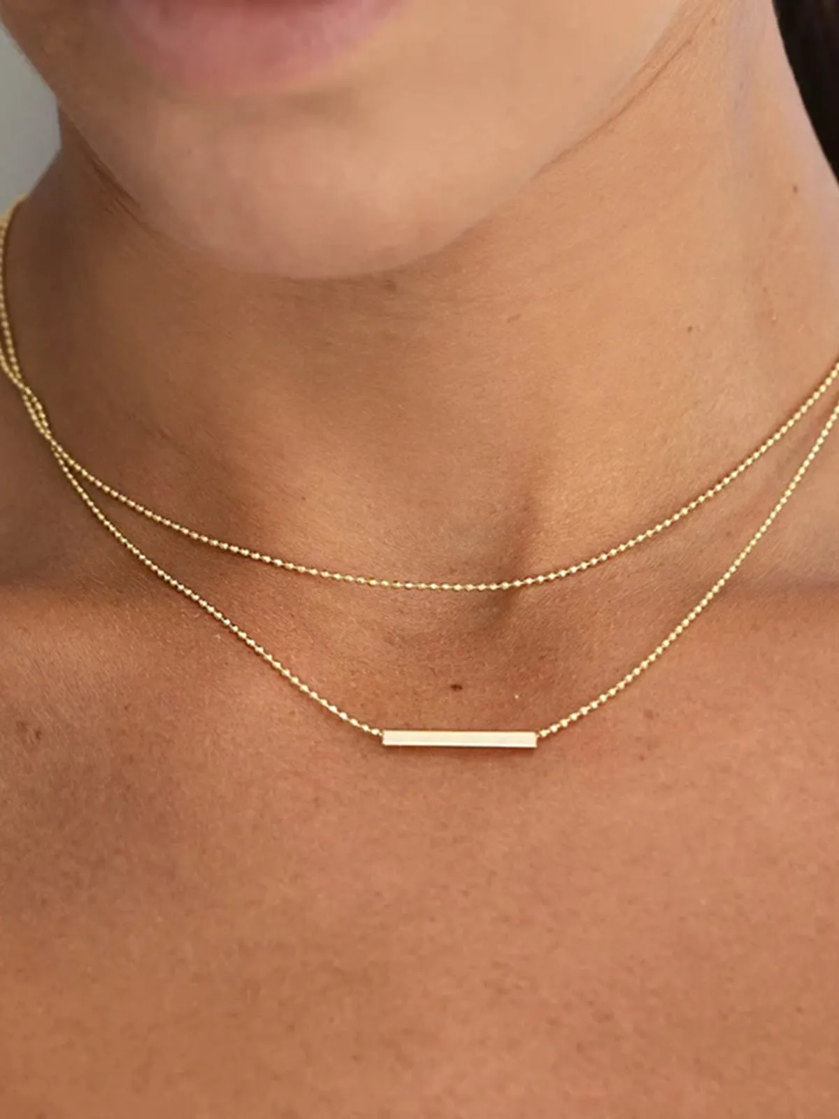 Double Layer Golden Drop Necklace sold by COMMENSE