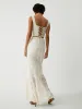 Cream Floral Lace Tie Back Crop Corset Top sold by COMMENSE