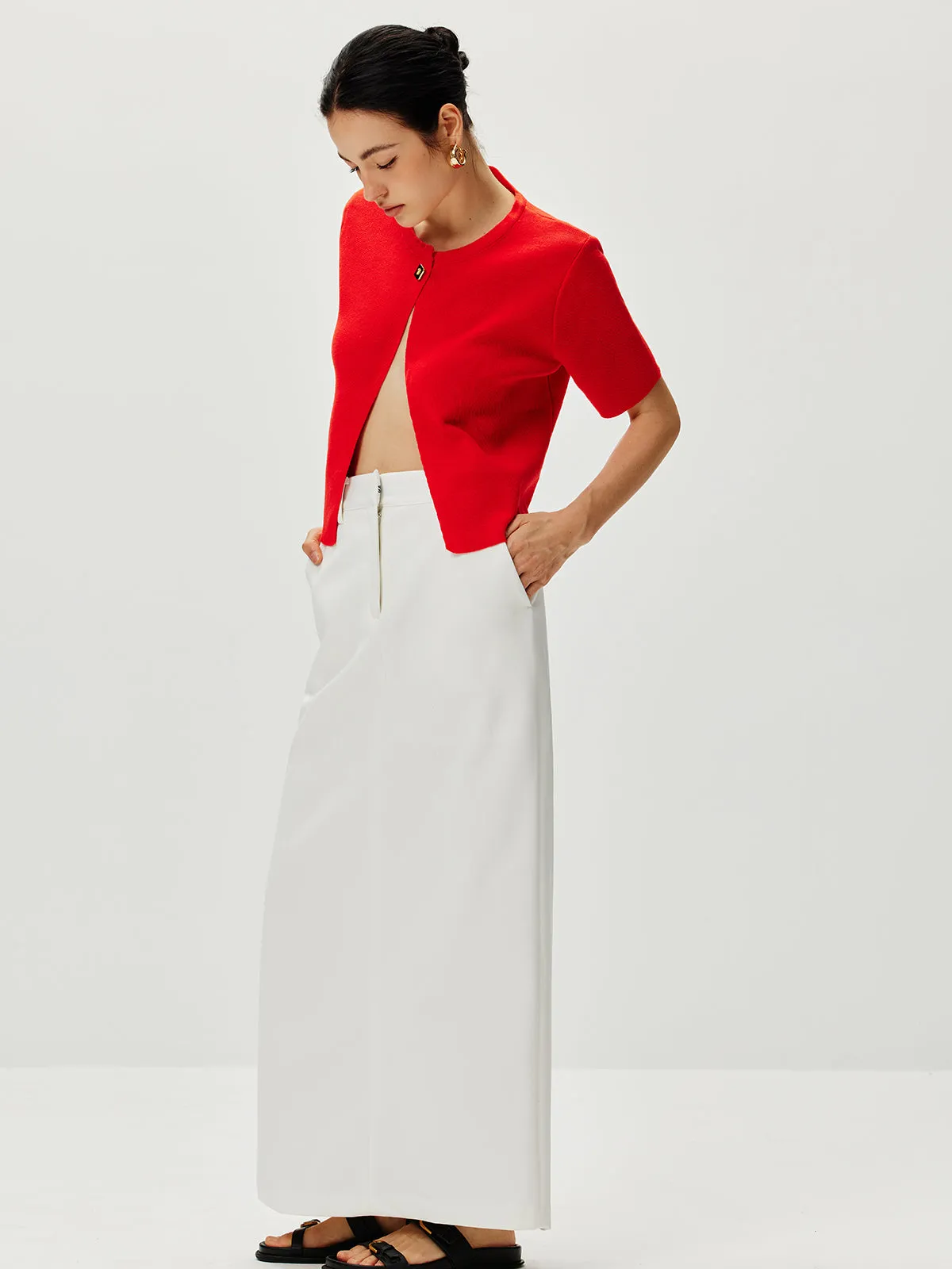 Short Sleeve Button Knit Top sold by COMMENSE product image thumbnail 3