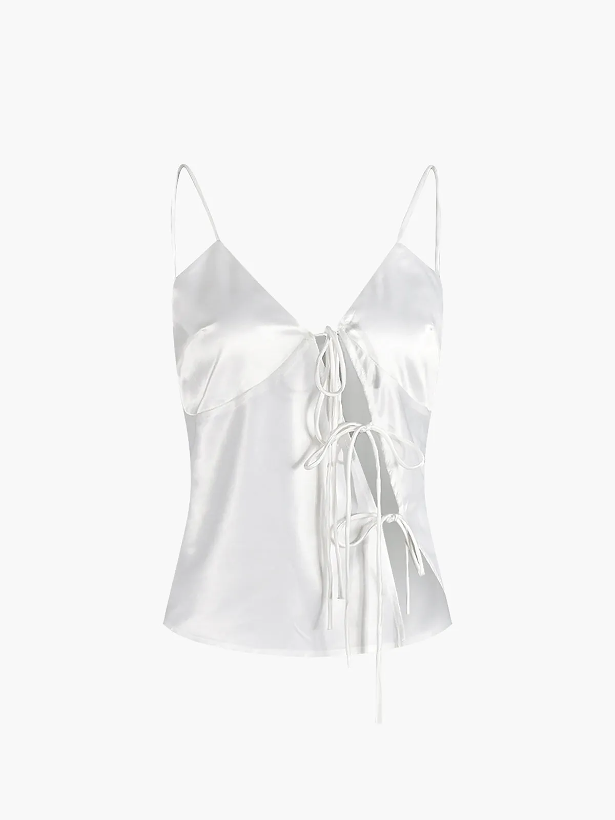 Satin Tie-Front Cami Top sold by COMMENSE product image thumbnail 4