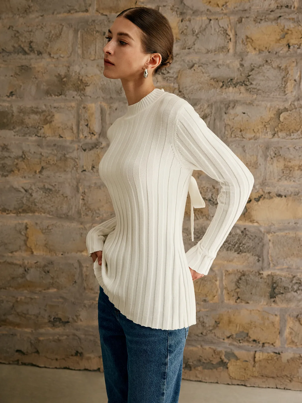 Tie Open Back Knit Top sold by COMMENSE product image thumbnail 5