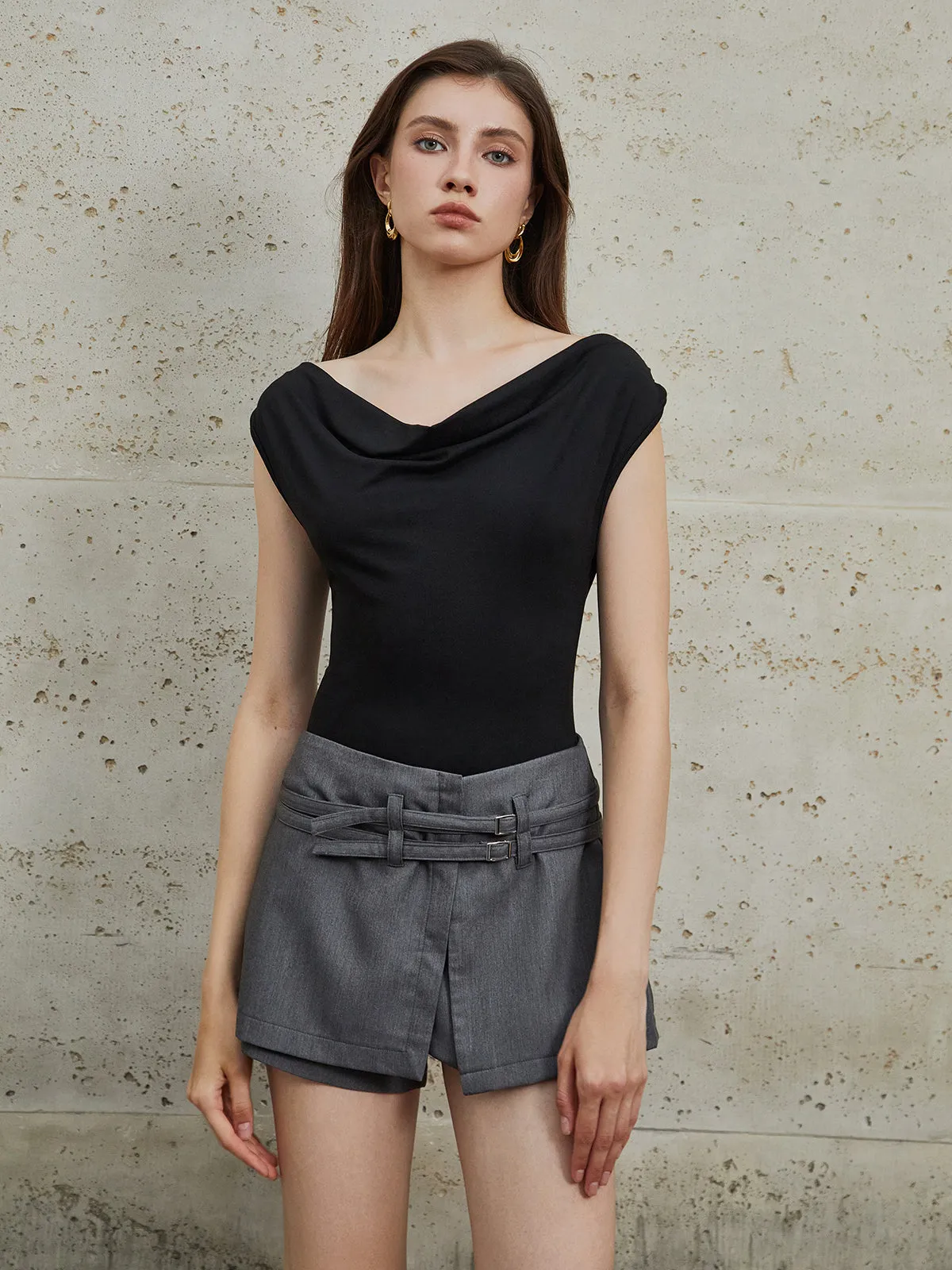 Cowl Neck Knotted Blouse sold by COMMENSE product image thumbnail 4