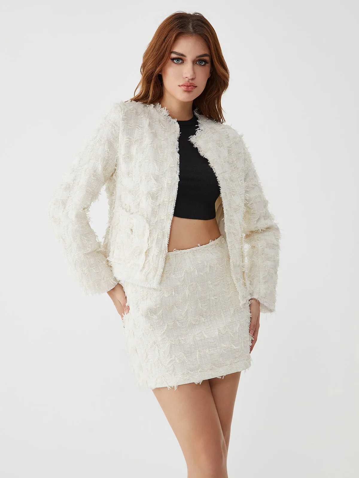 Feather Decorated Button Blazer sold by COMMENSE product image thumbnail 3