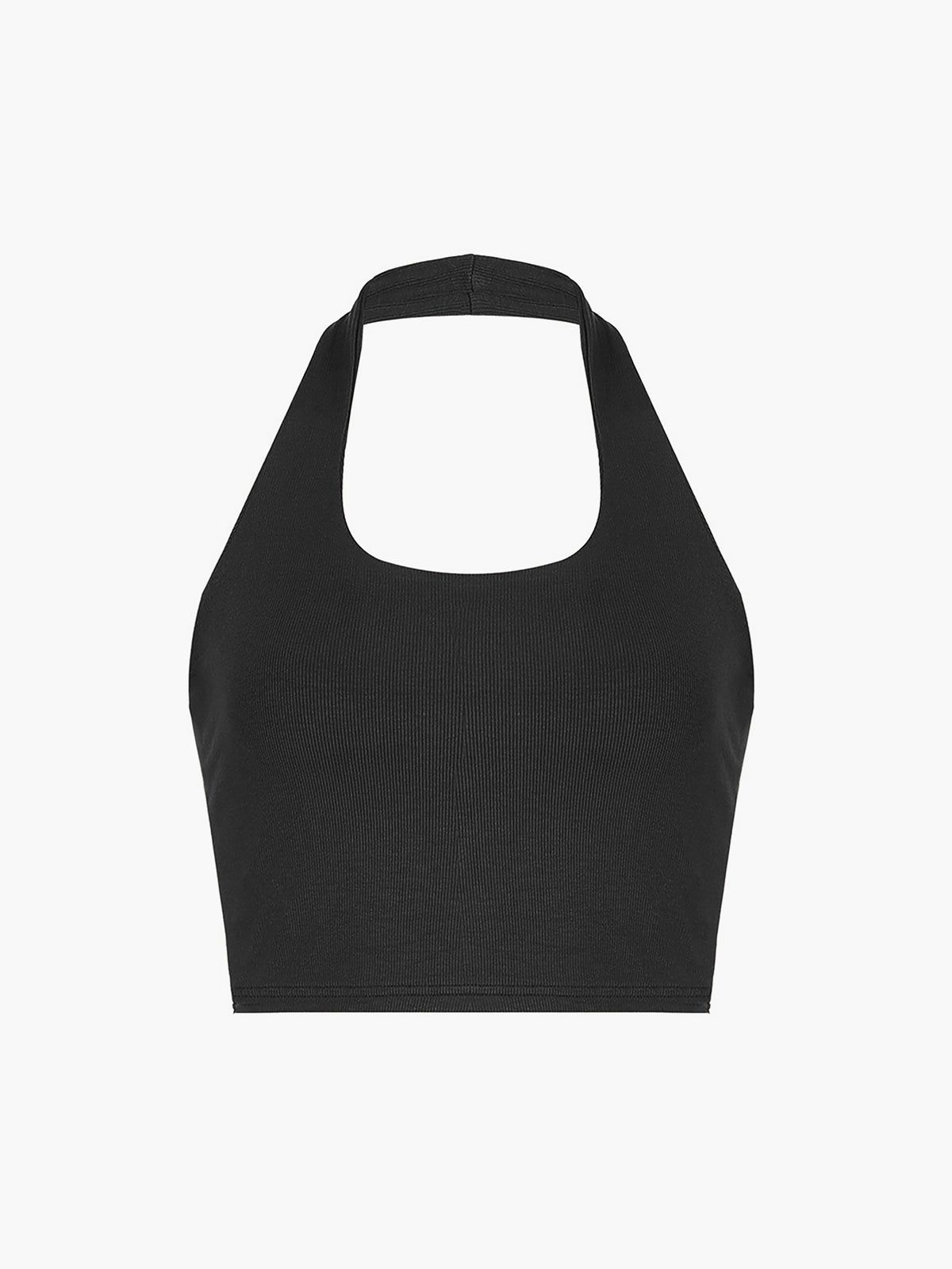 Double Layered Halter Open Back Crop Top sold by COMMENSE product image thumbnail 5