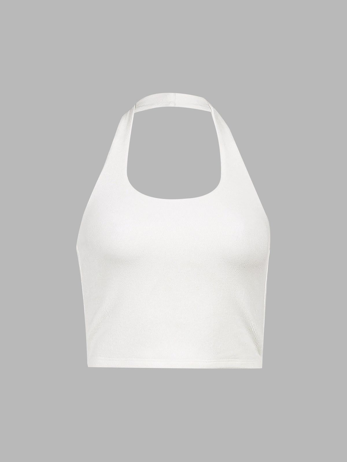 Double Layered Halter Open Back Crop Top sold by COMMENSE product image thumbnail 2