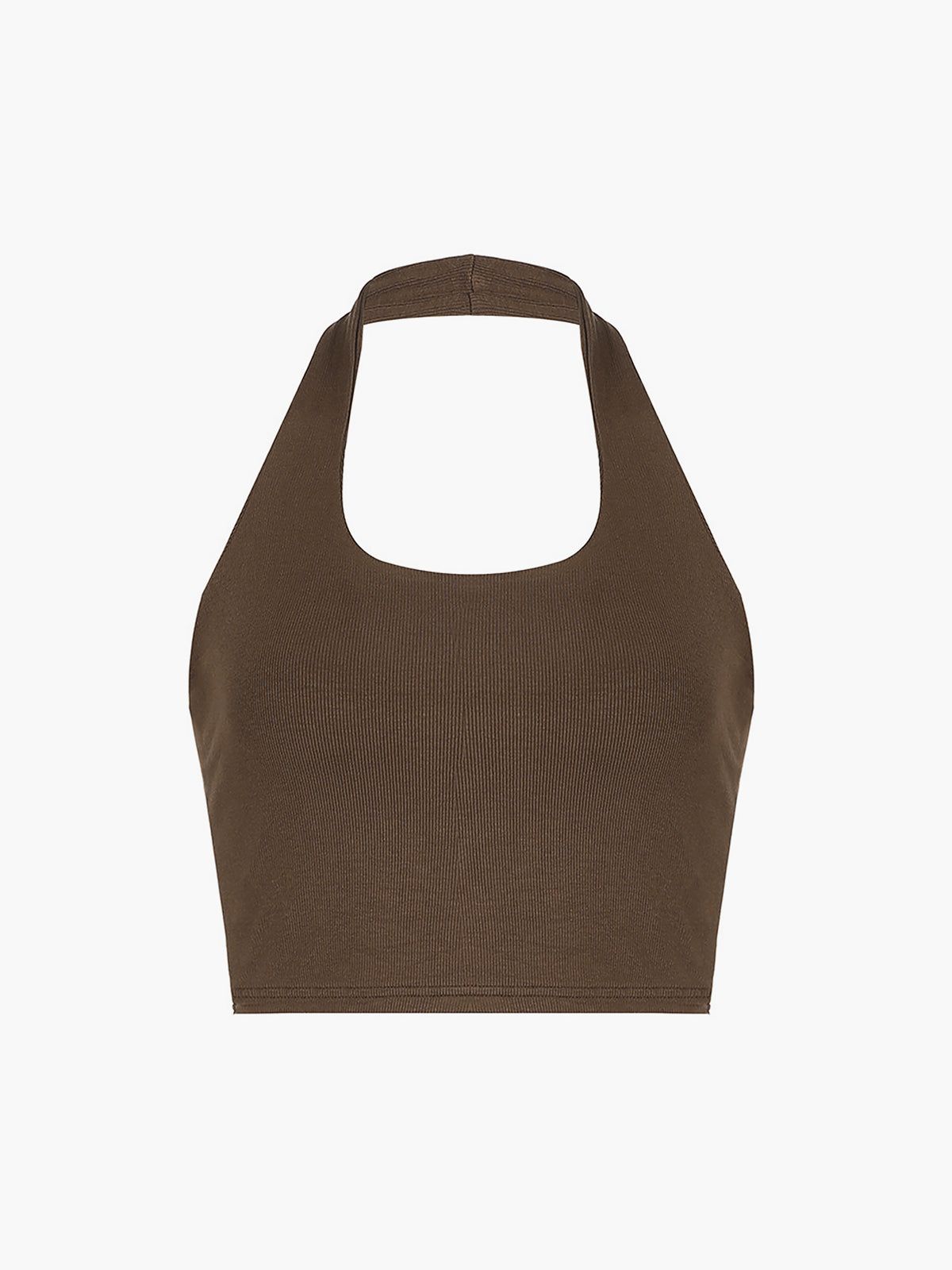 Double Layered Halter Open Back Crop Top sold by COMMENSE product image thumbnail 4