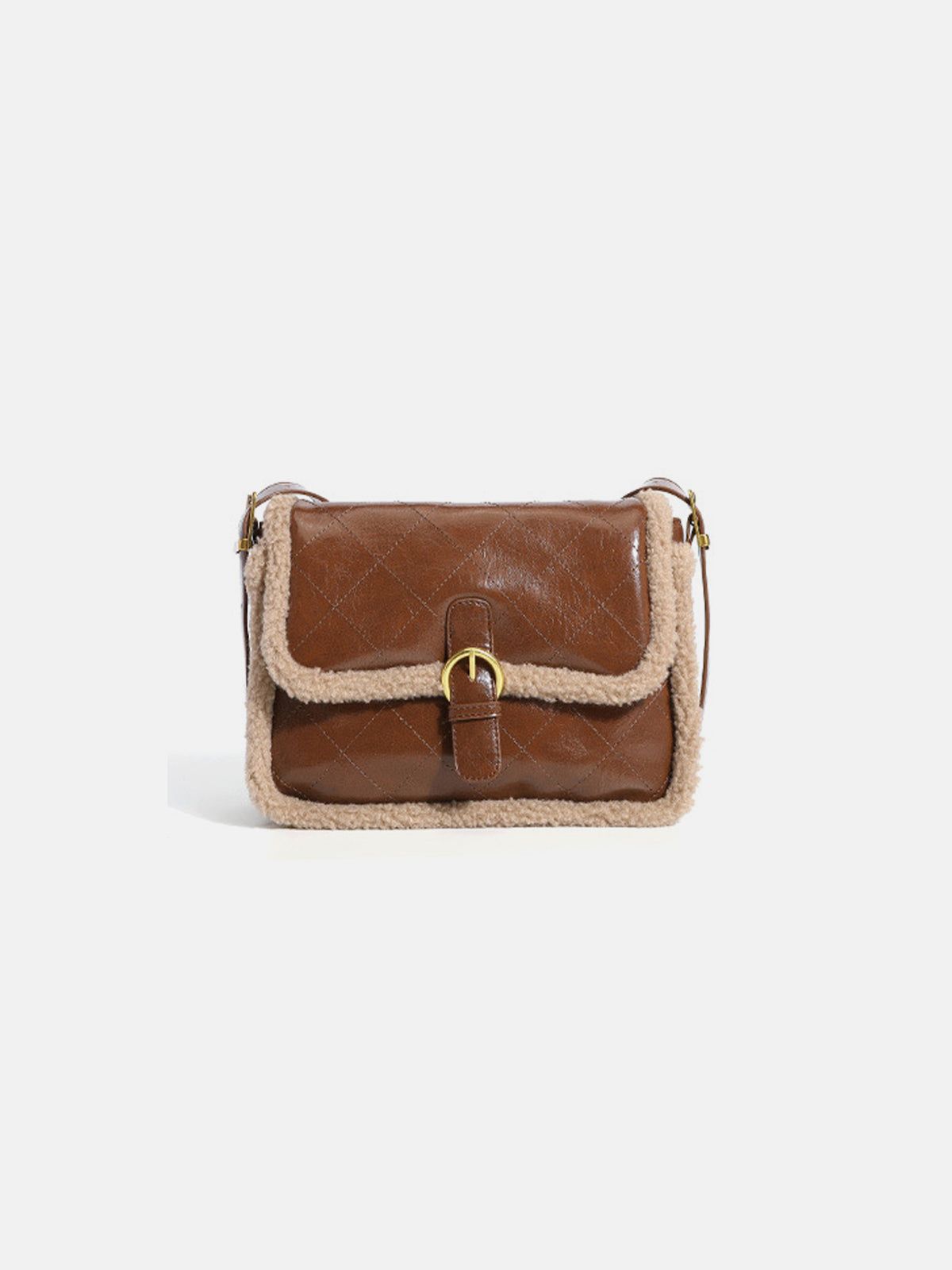 Faux Shearling Leather Shoulder Bag sold by COMMENSE