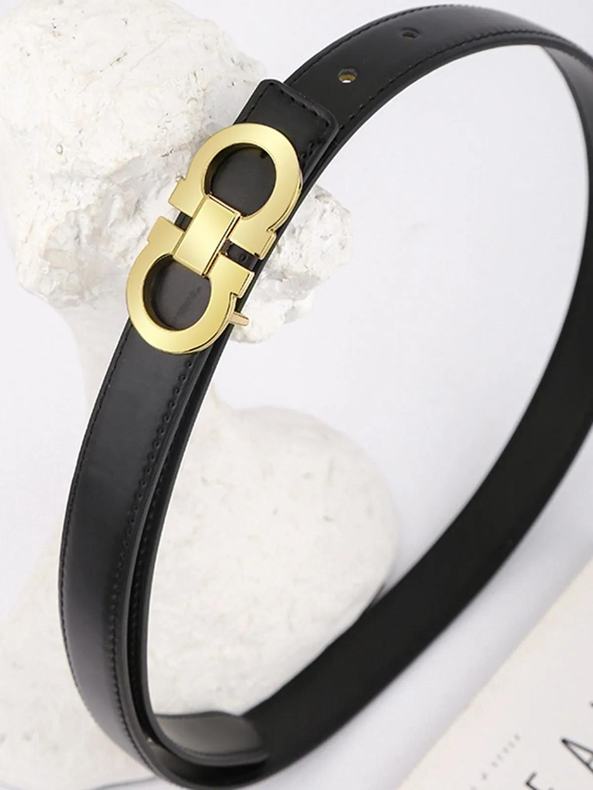 Golden Double Loop Simple Belt sold by COMMENSE product image thumbnail 2