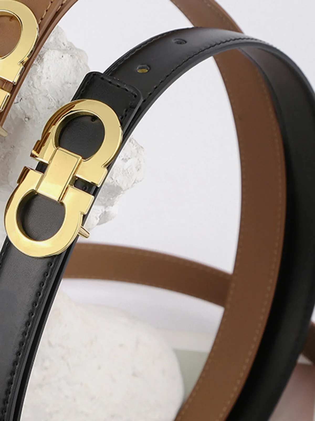 Golden Double Loop Simple Belt sold by COMMENSE product image thumbnail 3
