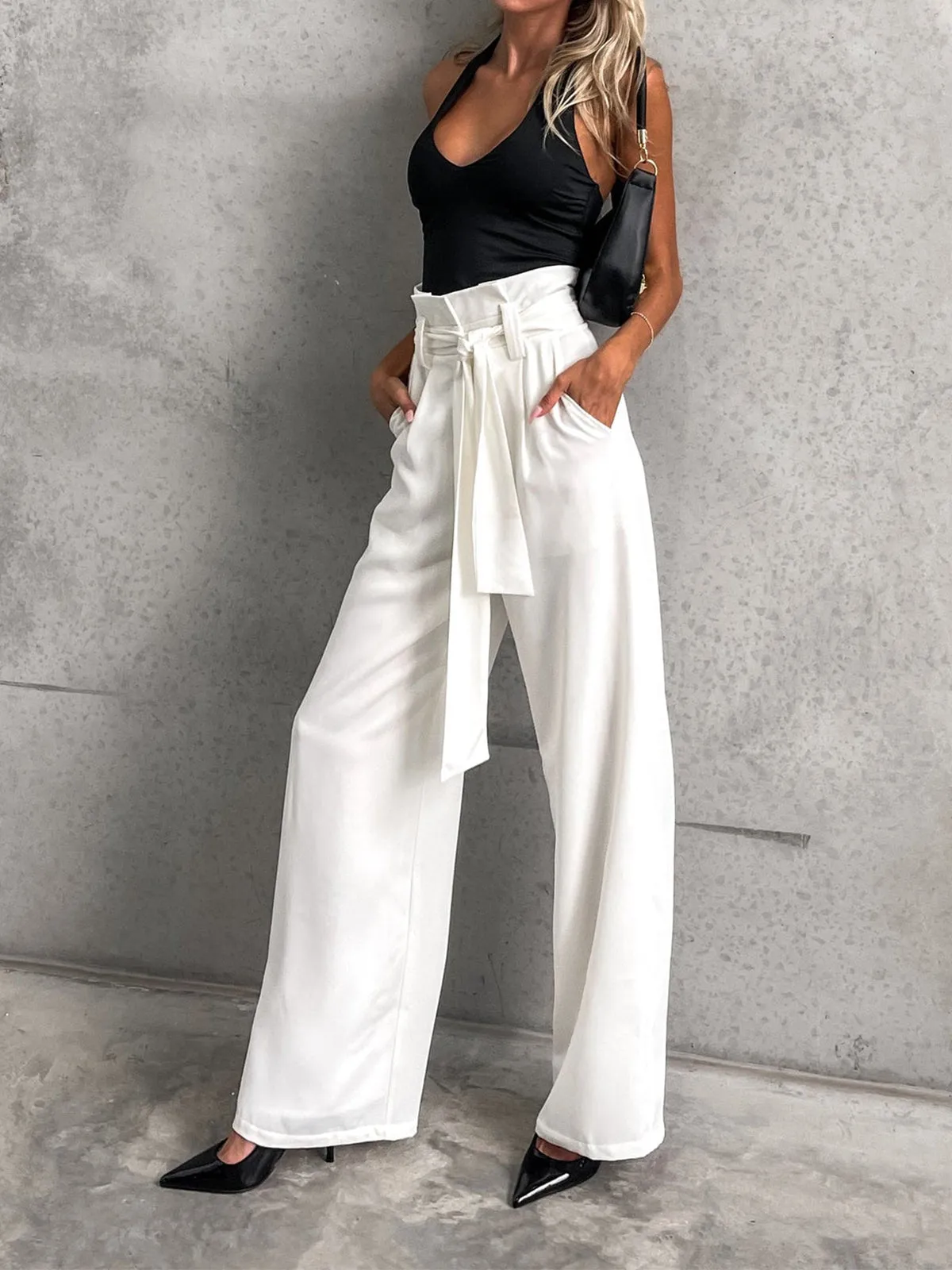Minimalism Knotted Straight Leg Pants sold by COMMENSE product image thumbnail 2