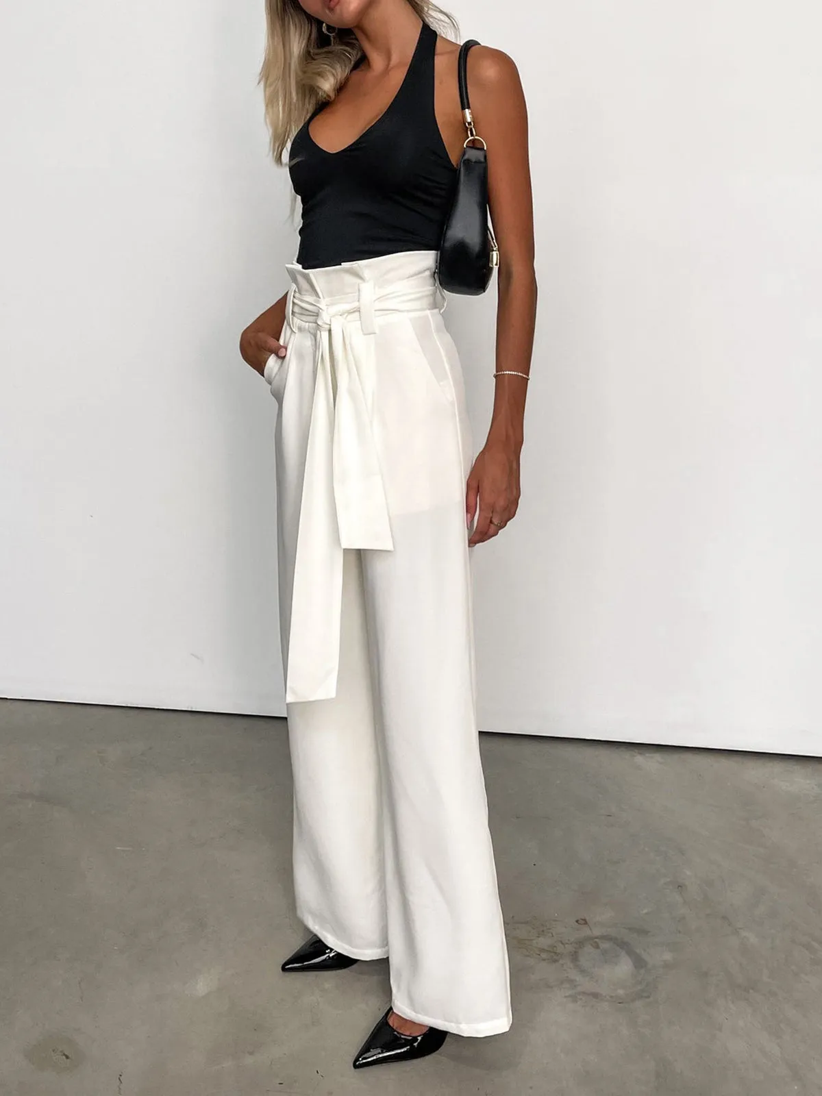 Minimalism Knotted Straight Leg Pants sold by COMMENSE product image thumbnail 3