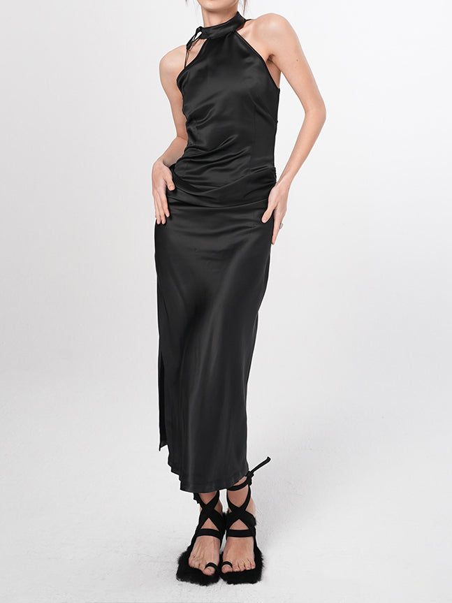 Butterfly Open Back Satin Midi Dress sold by COMMENSE product image thumbnail 2