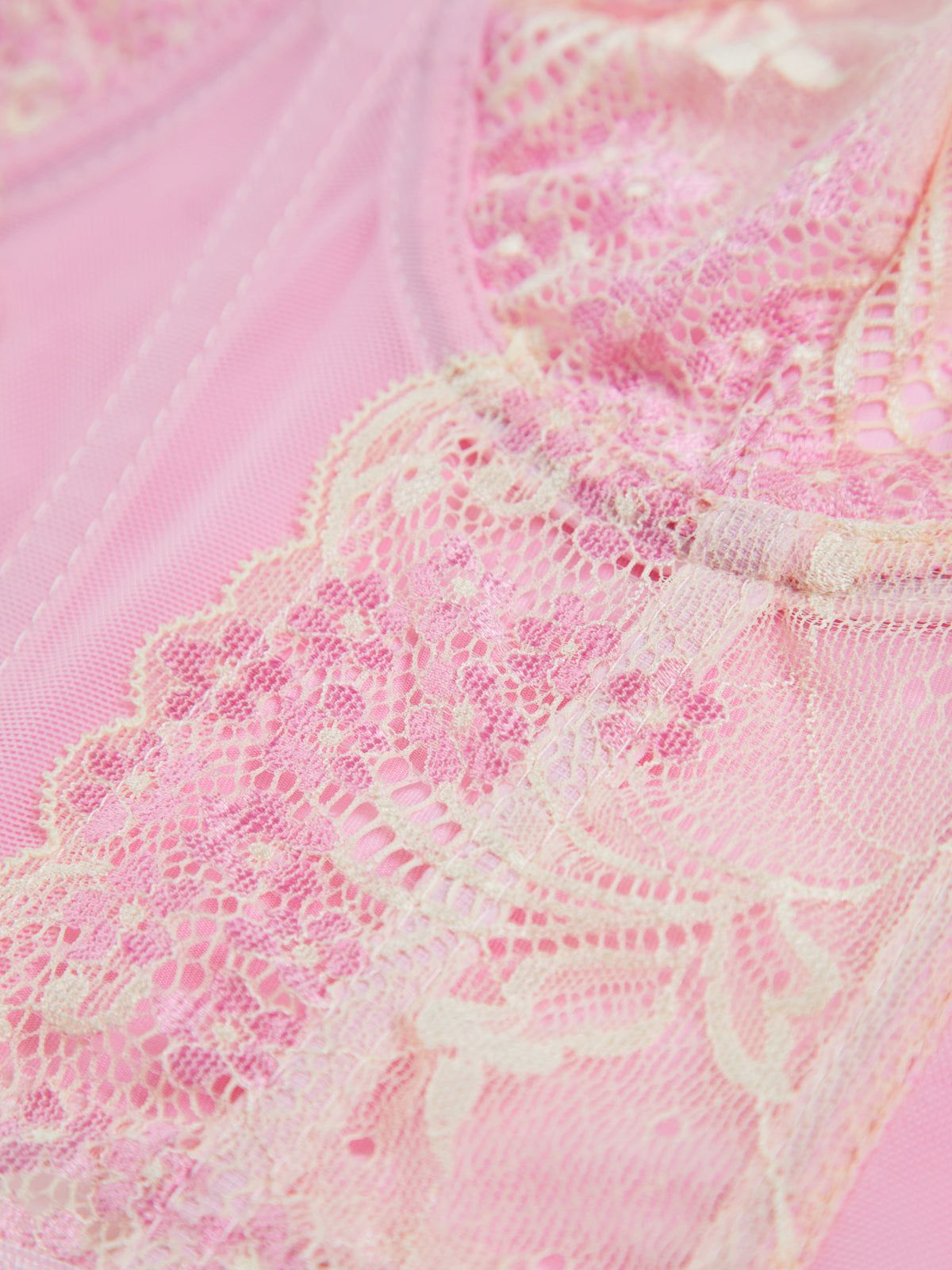 Pink Floral Lace Crop Corset sold by COMMENSE product image thumbnail 2