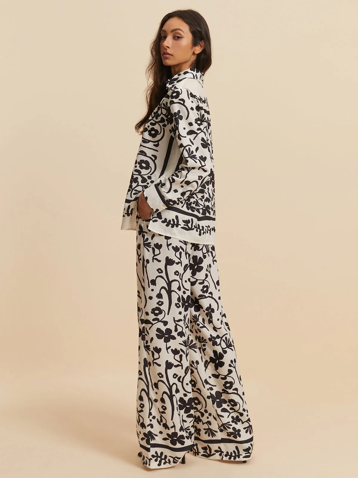 Print Drawstring Wide Leg Pants Set sold by COMMENSE product image thumbnail 2