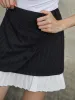 Striped Wrap Pleated Mini Skirt sold by COMMENSE