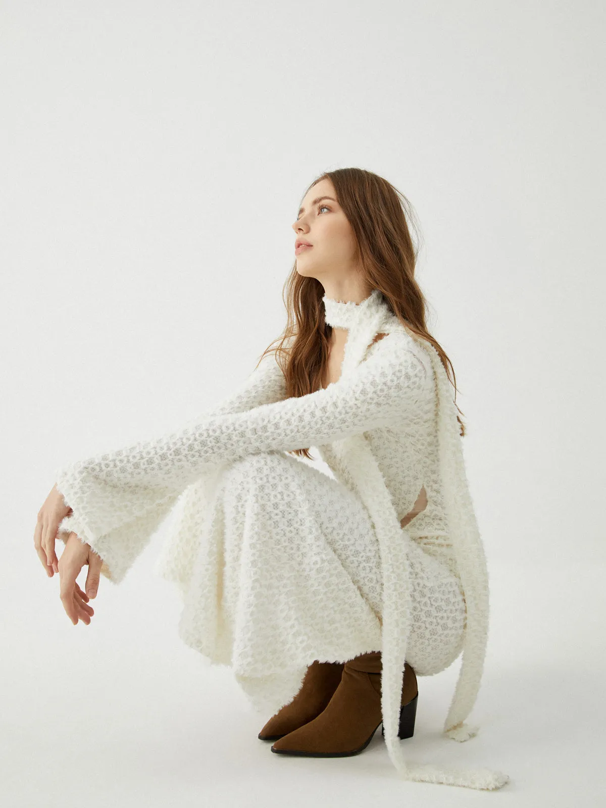 Jacquard Cut Out Long Dress sold by COMMENSE product image thumbnail 4