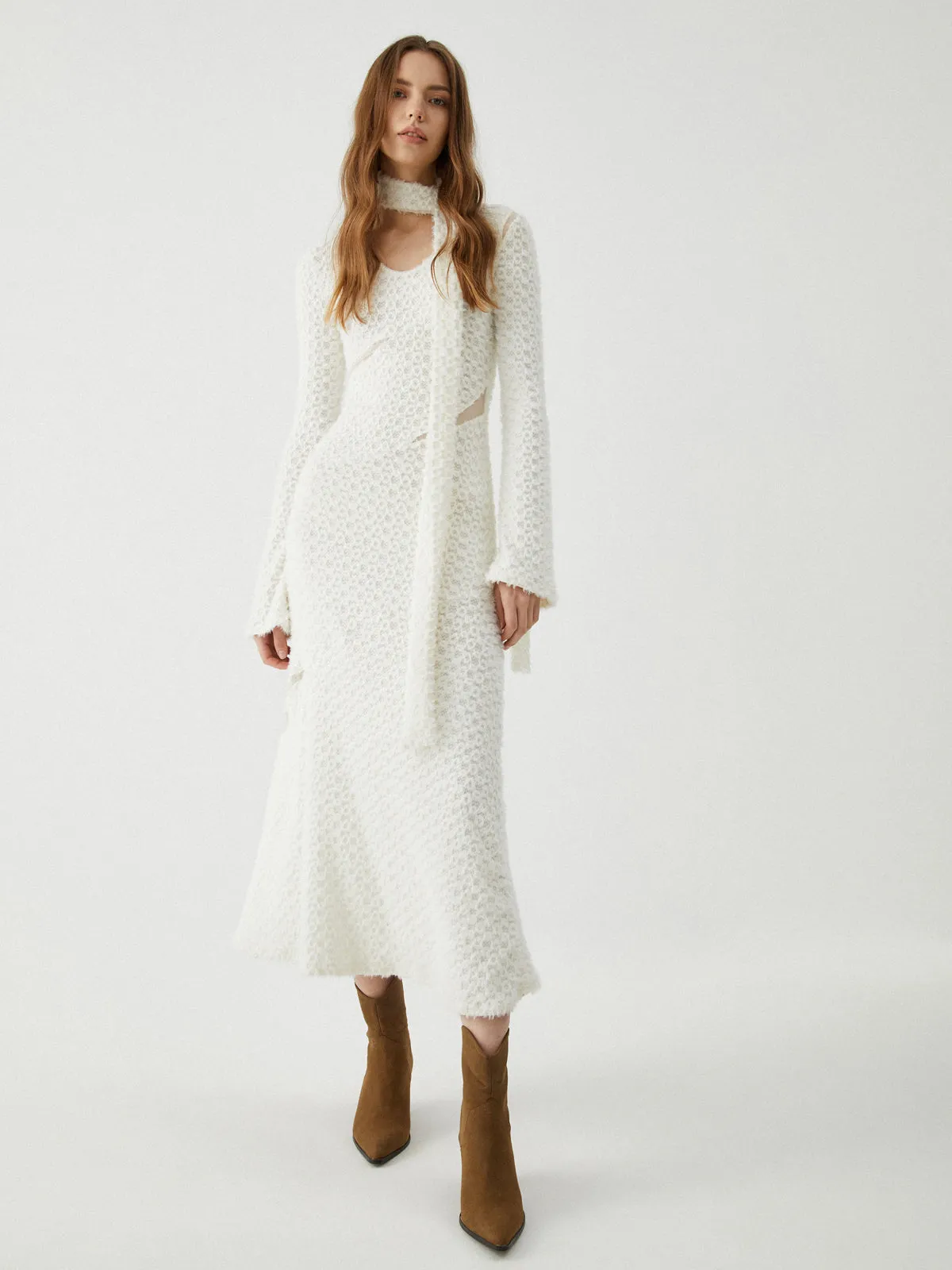 Jacquard Cut Out Long Dress sold by COMMENSE product image thumbnail 3