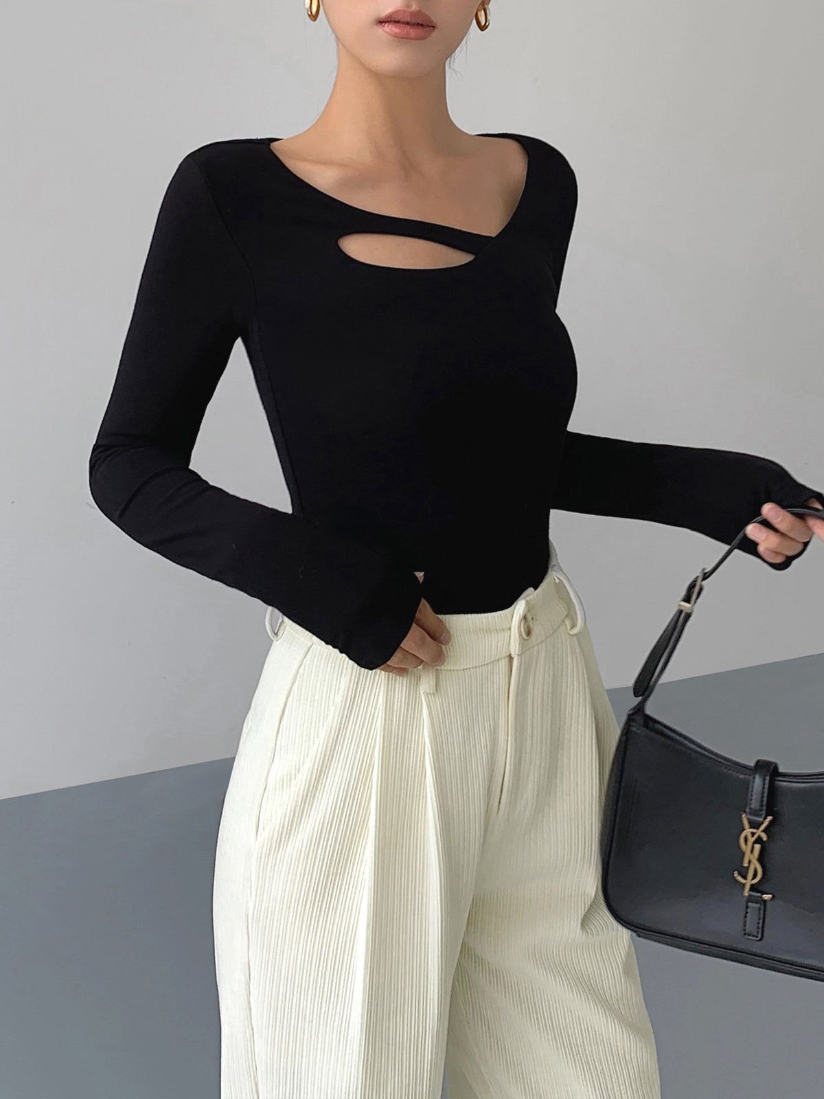 Cosmopolitan Cutout Long Sleeve Shirt sold by COMMENSE product image thumbnail 4