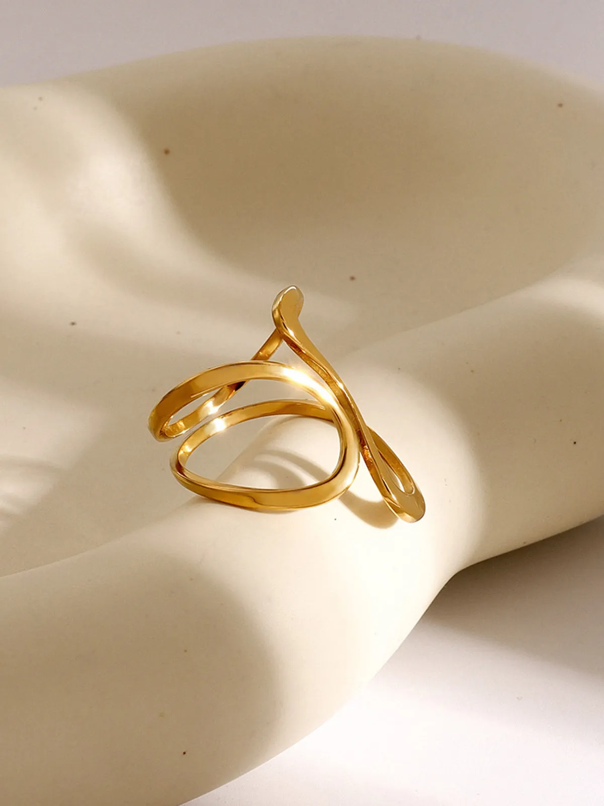 1pc Irregular Golden Whirl Open Ring sold by COMMENSE product image thumbnail 3